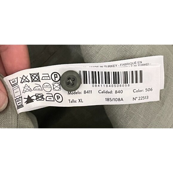 Massimo Dutti Studio Mens Dress Shirt Linen XL Green Gray 8411/840 NWT - Picture 11 of 14